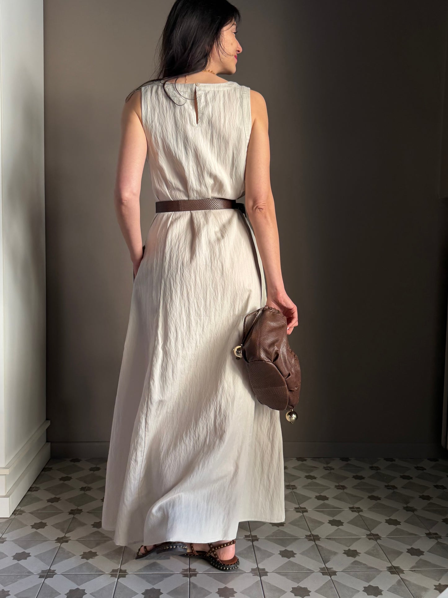 Vestito Lungo in Tessuto Strutturato – Alessia Santi