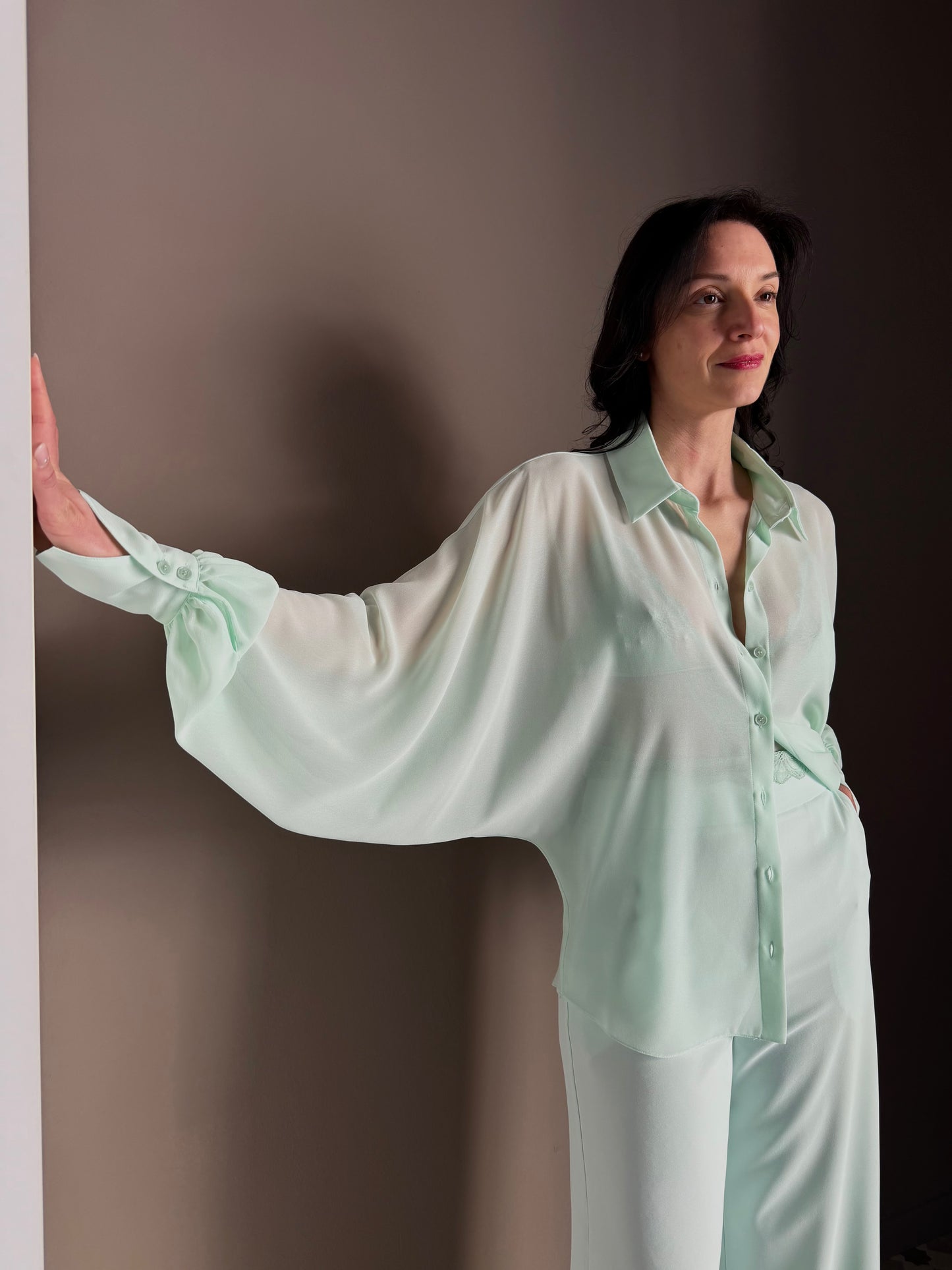Camicia Patrizia Pepe Light Aqua