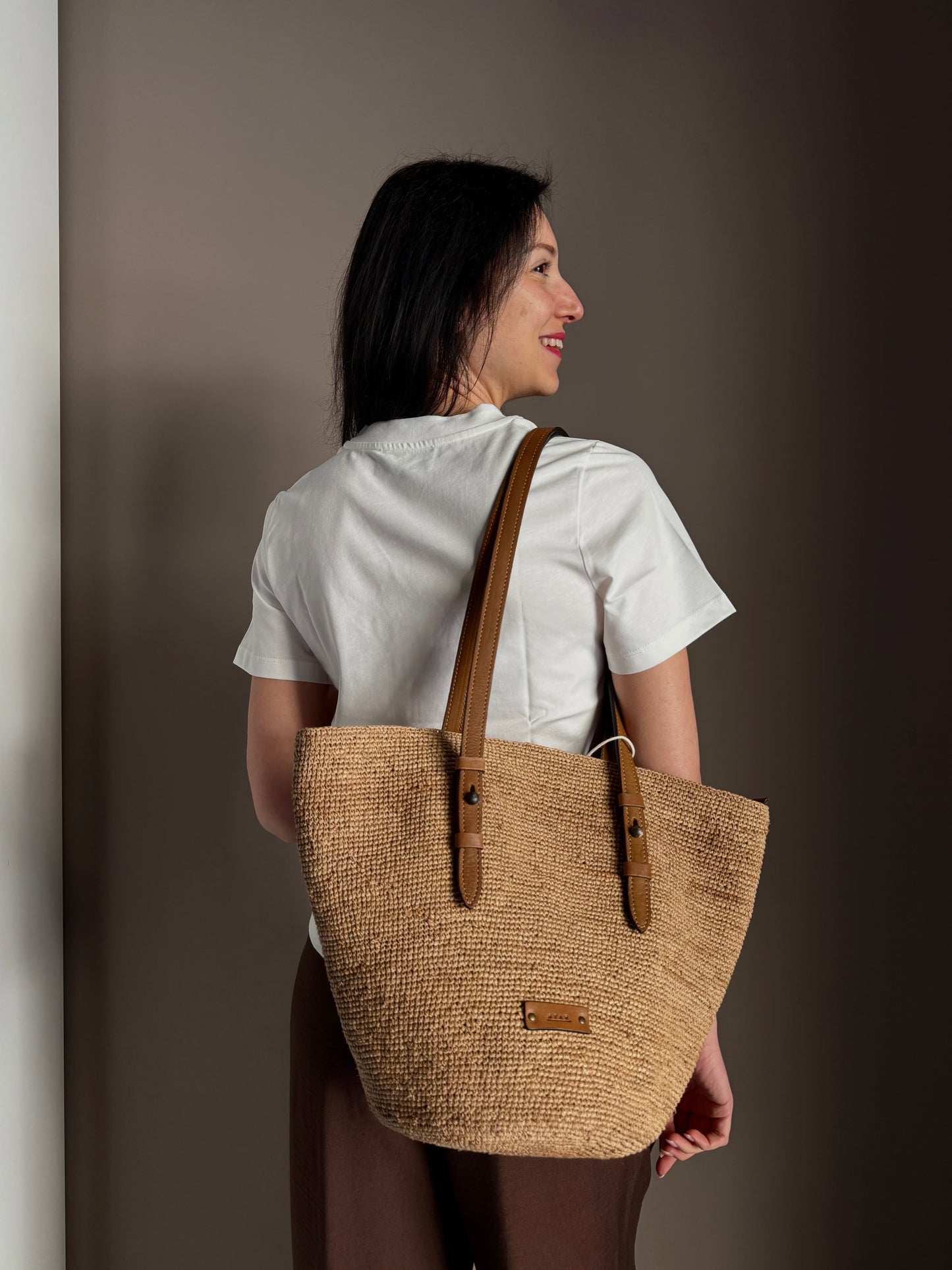 Borsa Rafia color Miele