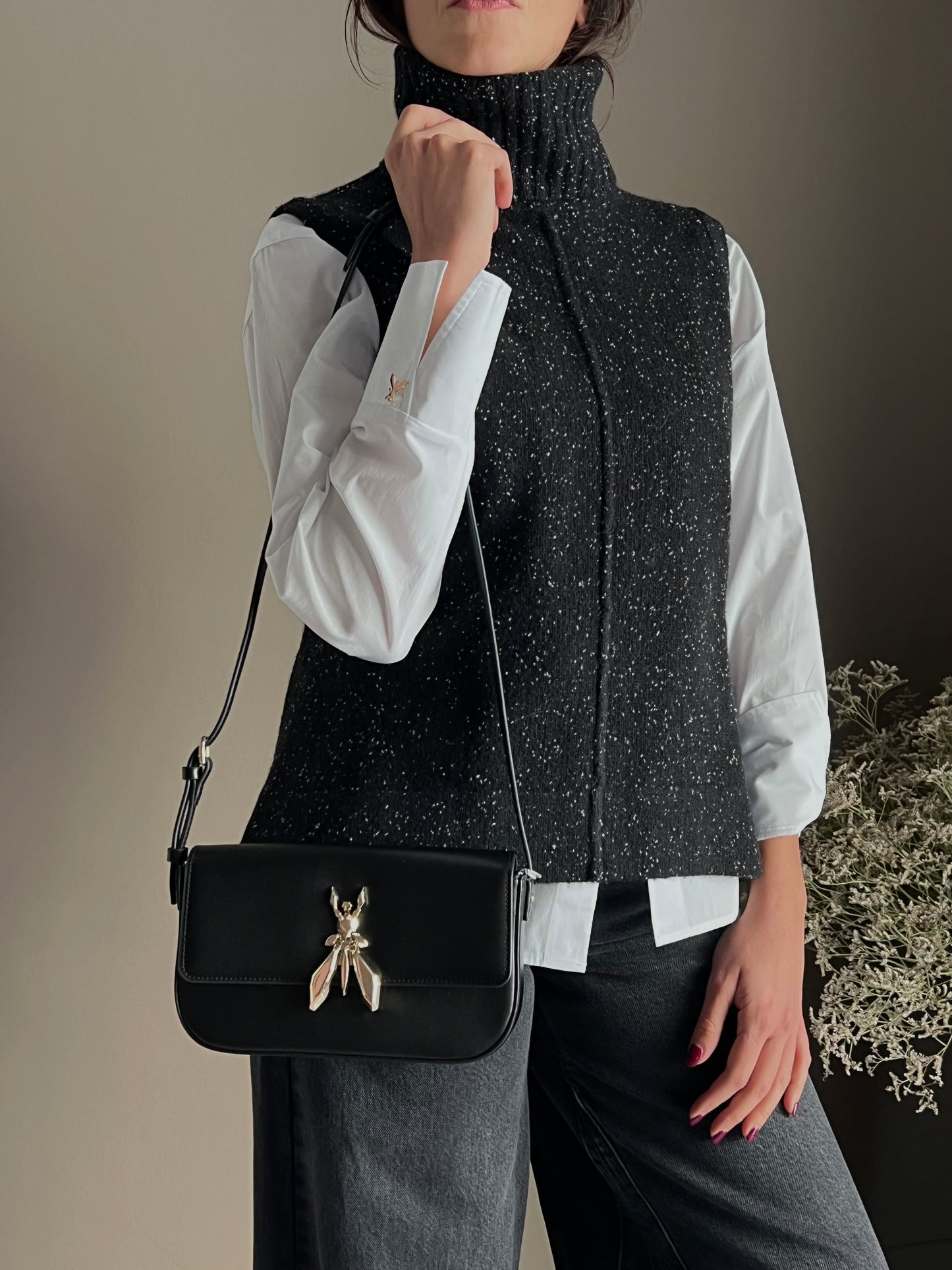 Borsa a spalla in pelle con tracolla