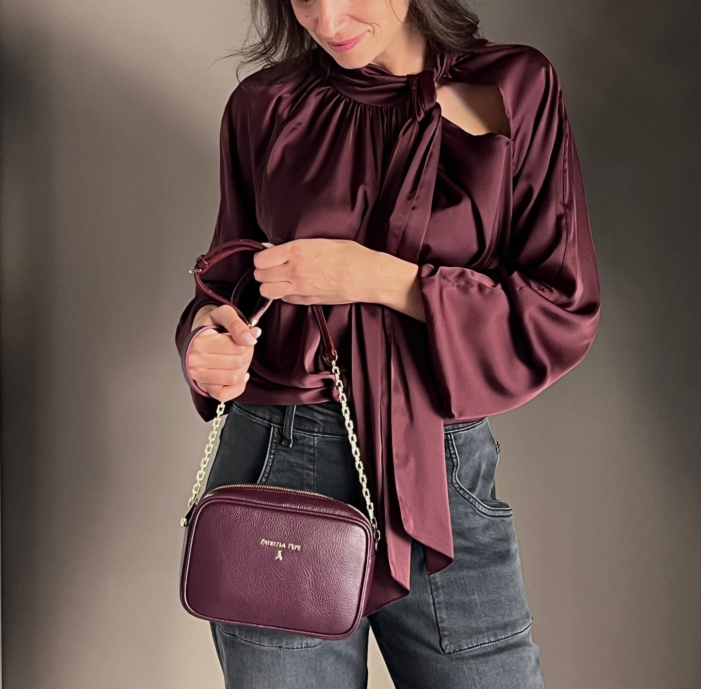 Borsa tracolla piccola camera case Purple Red