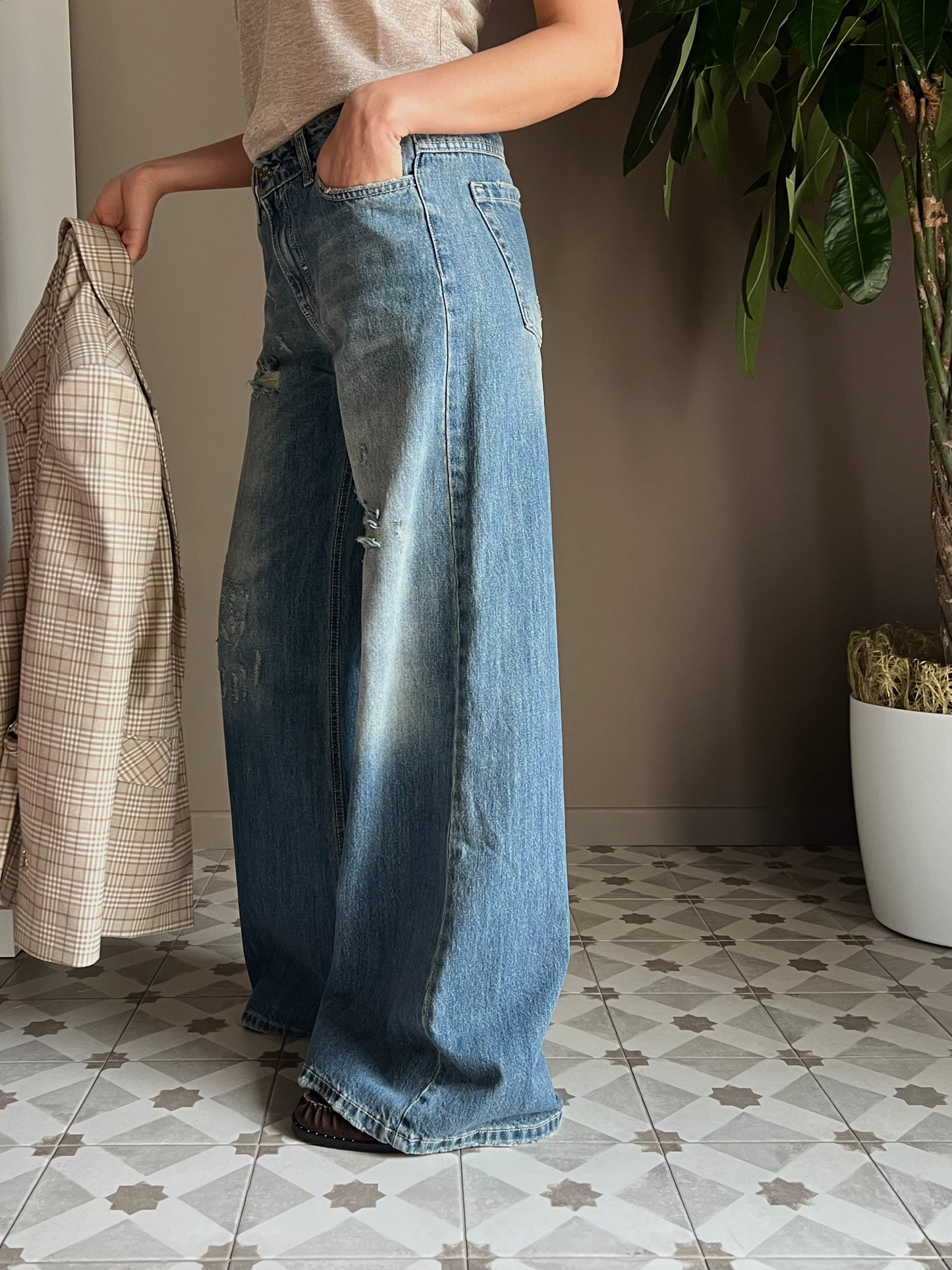 Pantalone in denim So Allure con elastico