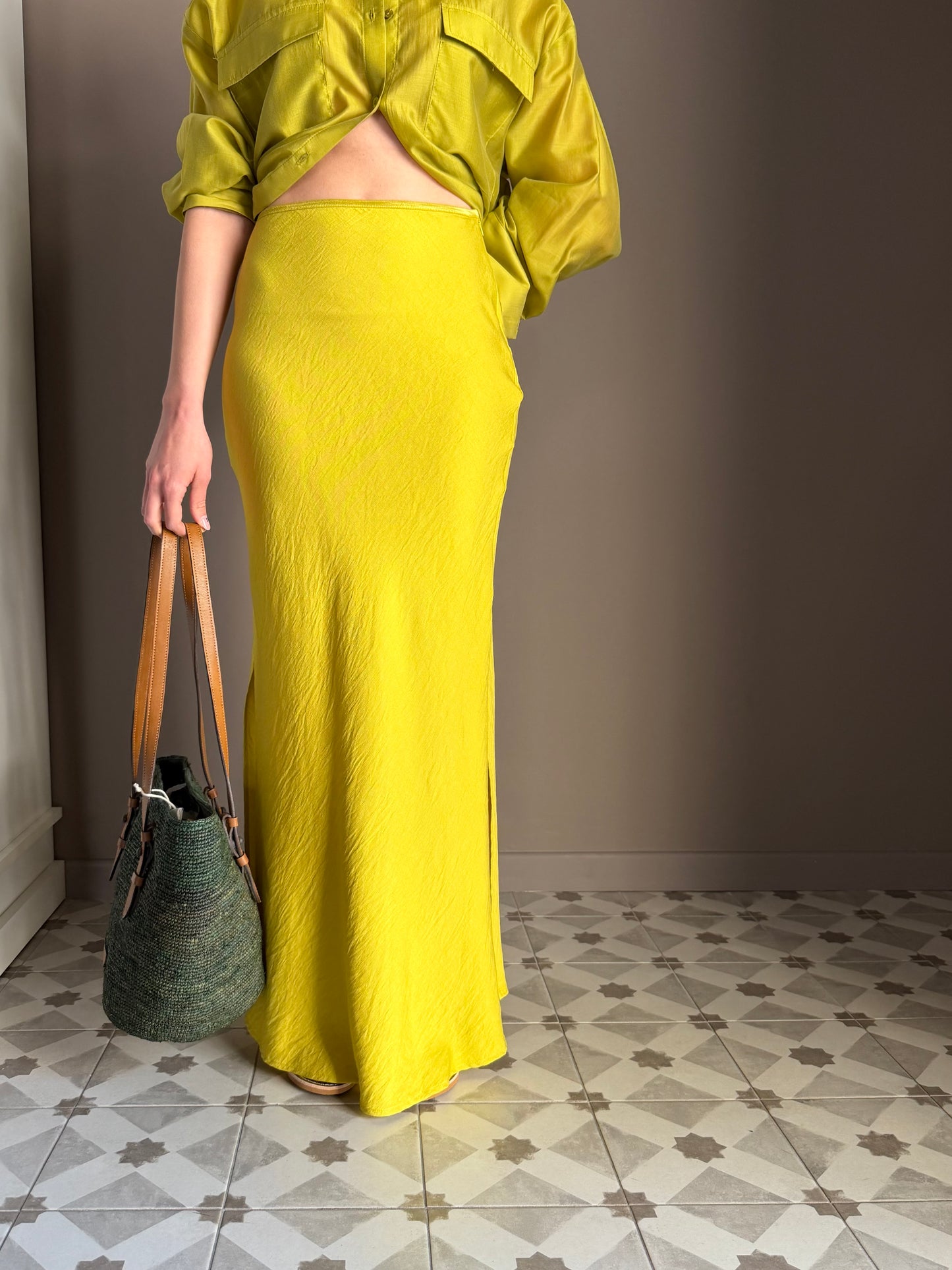 Gonna Lunga Lime in Misto Viscosa | So Allure