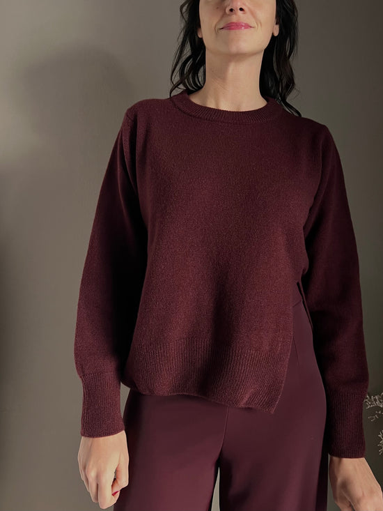 Maglia girocollo in lana merinos