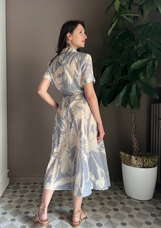 Abito chemisier in fantasia Cotone garzato
