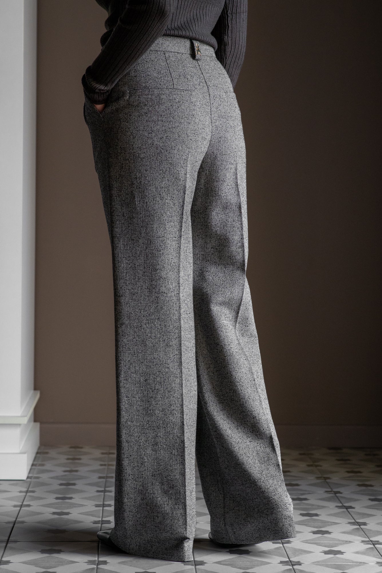 Pantaloni Taupe con zip centrale Taupe