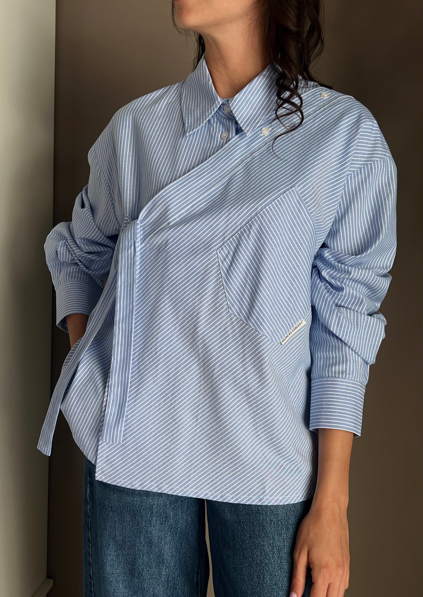 Camicia in cotone asimmetrico