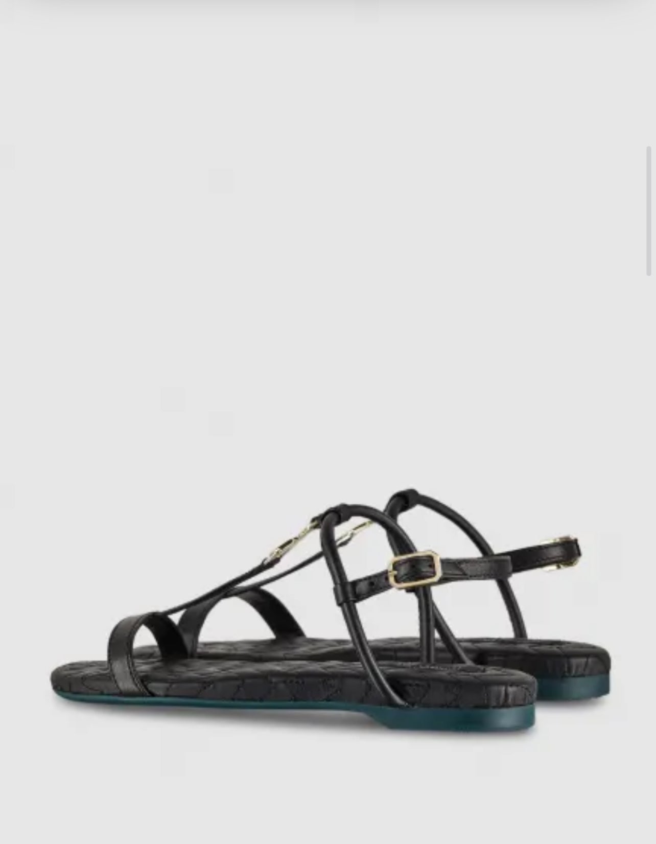 Sandalo flat in pelle nero