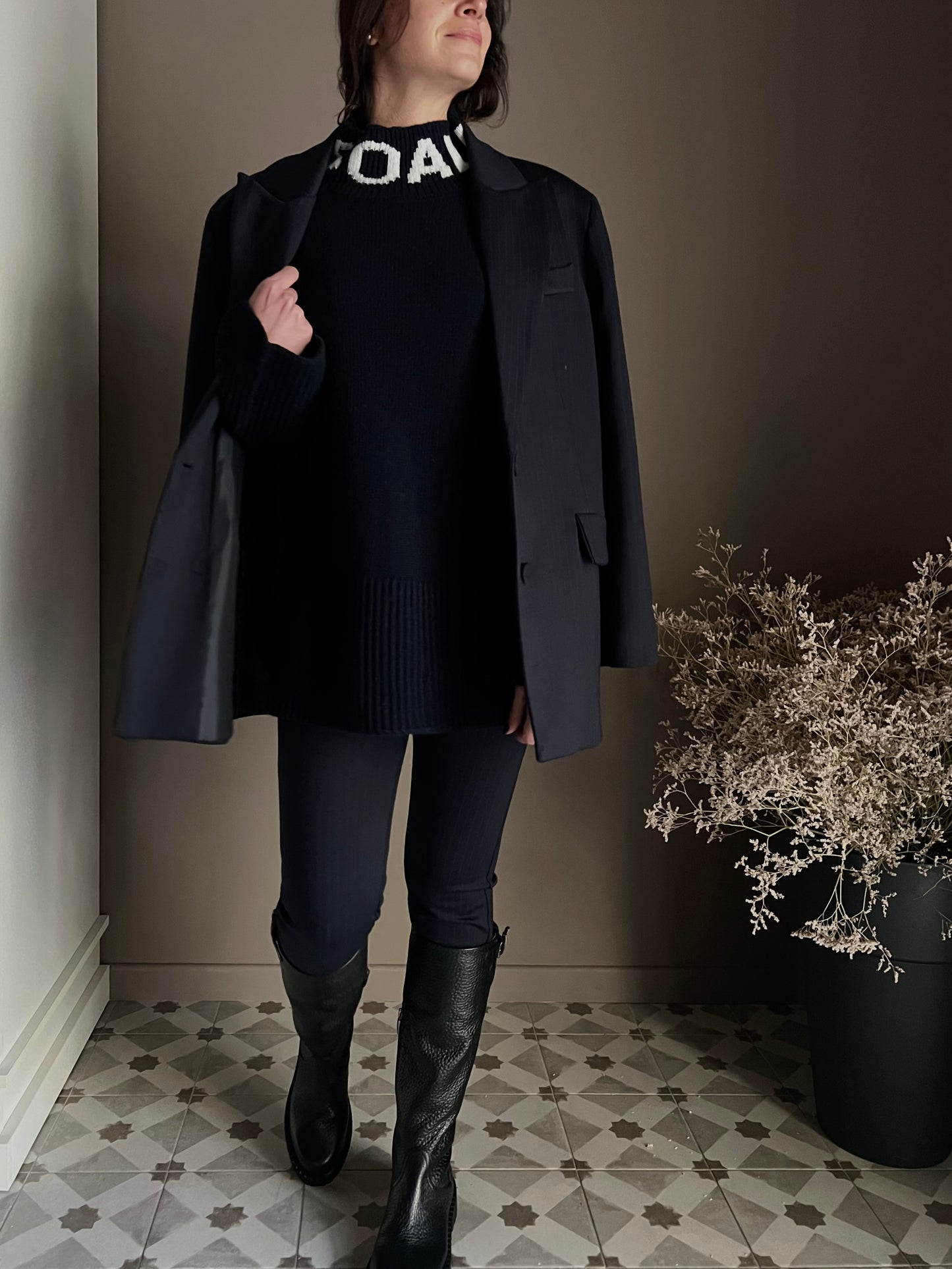 Maglione oversize So Allure con collo alto blu