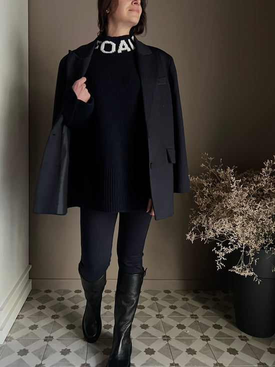 Maglione oversize So Allure con collo alto blu