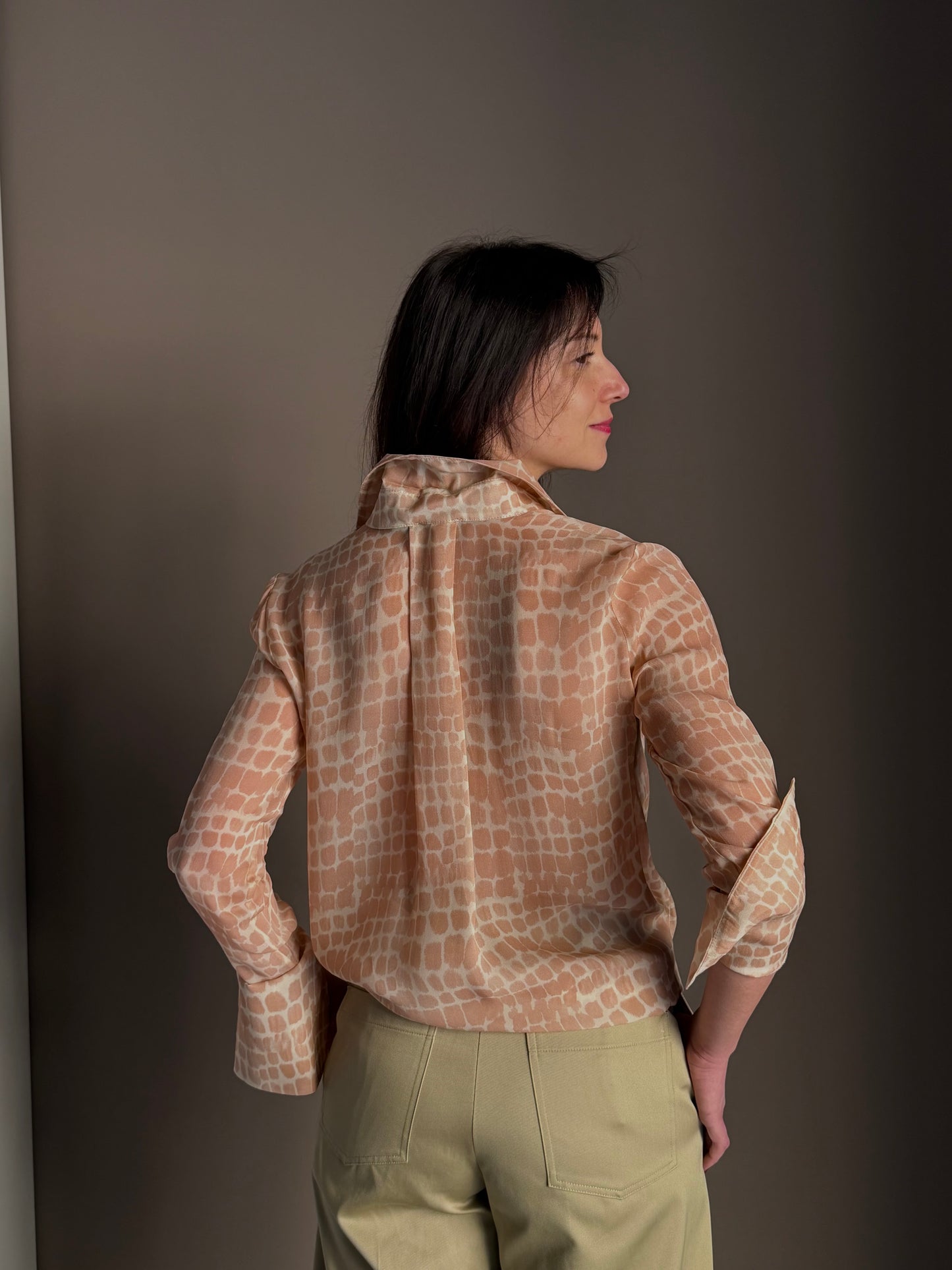 Camicia in viscosa stampa cocco