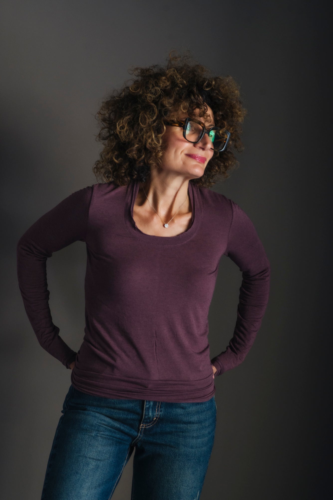 Girocollo soft Touch in Cashmere e Viscosa - Malva