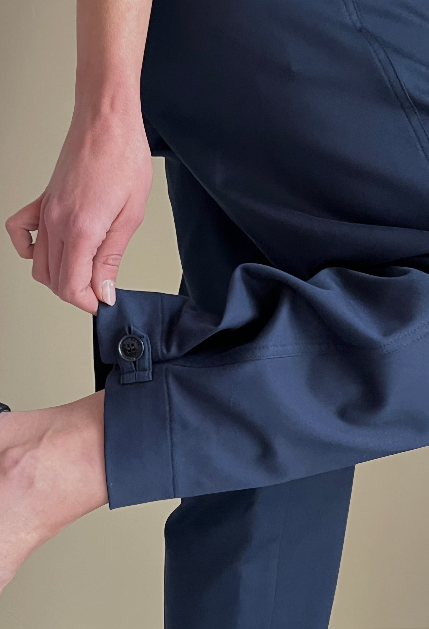 Pantalone in gabardine di cotone blu