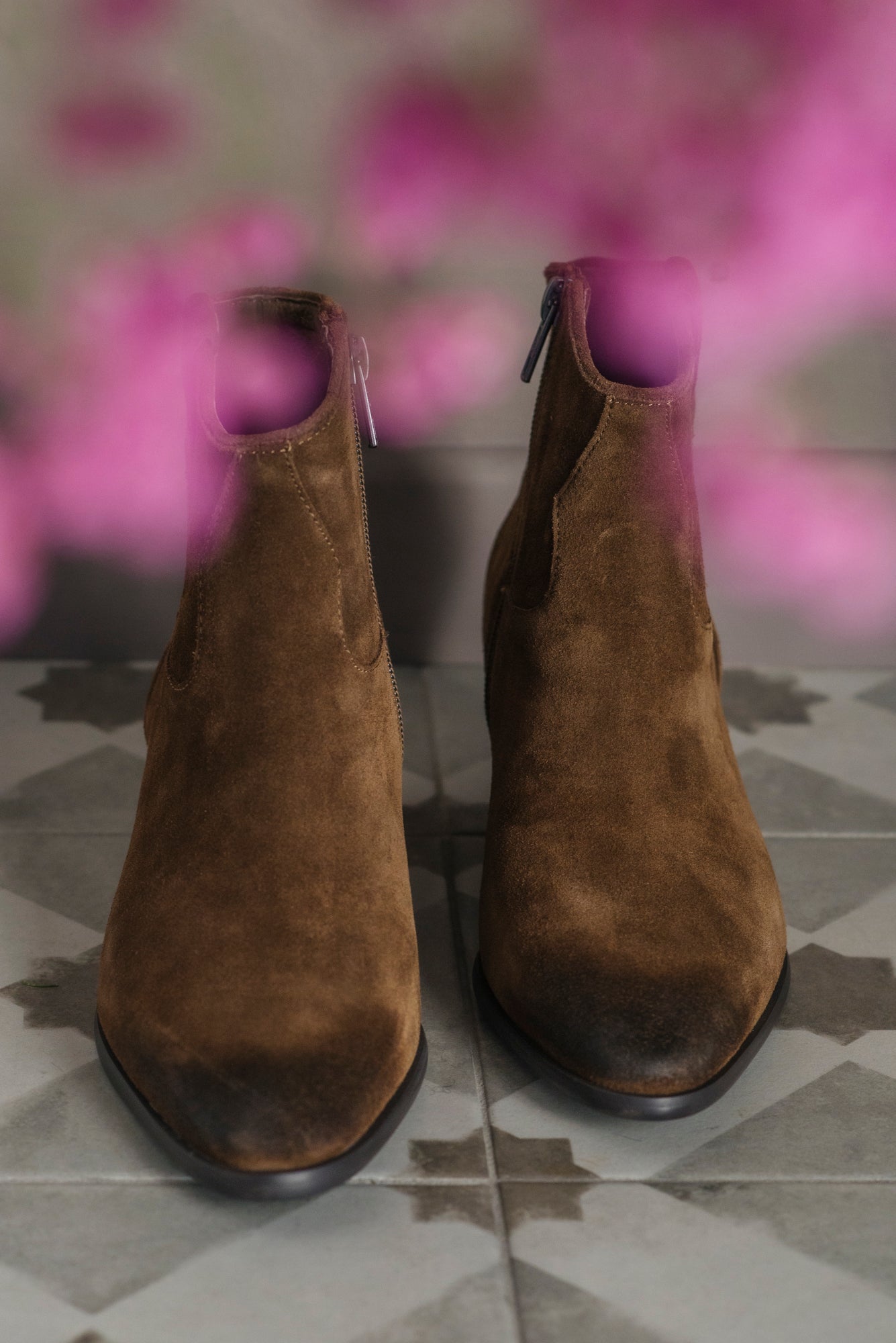 Stivaletto texano suede Mink
