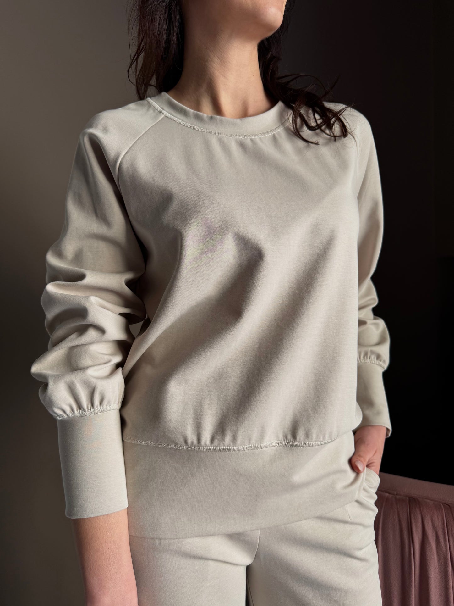 Maglia girocollo con polisino alto