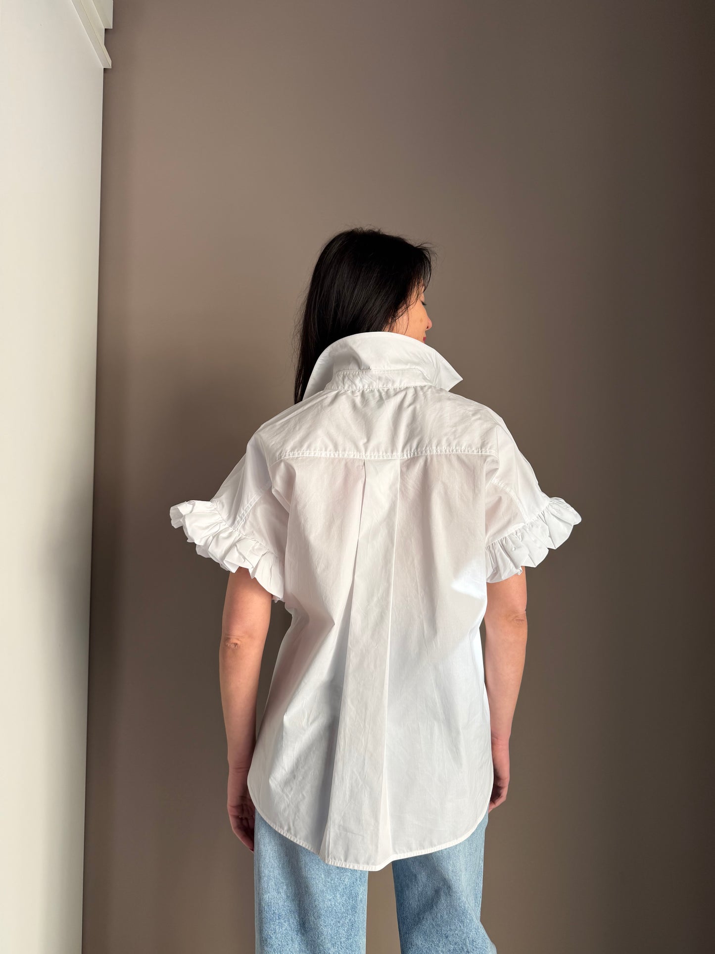 Camicia in Popeline con Margherite Crochet