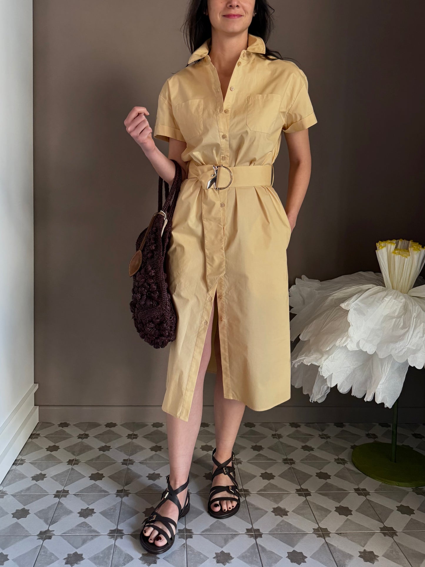Chemisier in Cotone "Desert Sand"