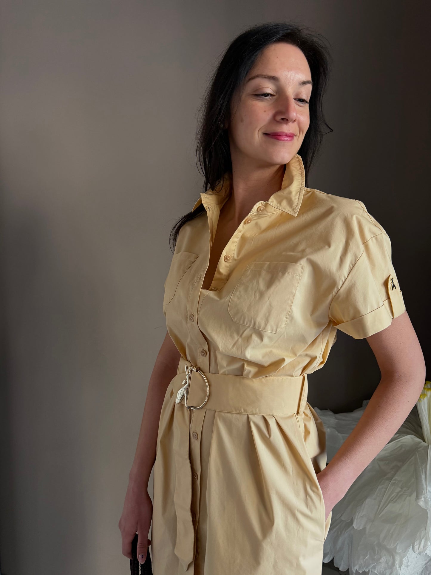 Chemisier in Cotone "Desert Sand"