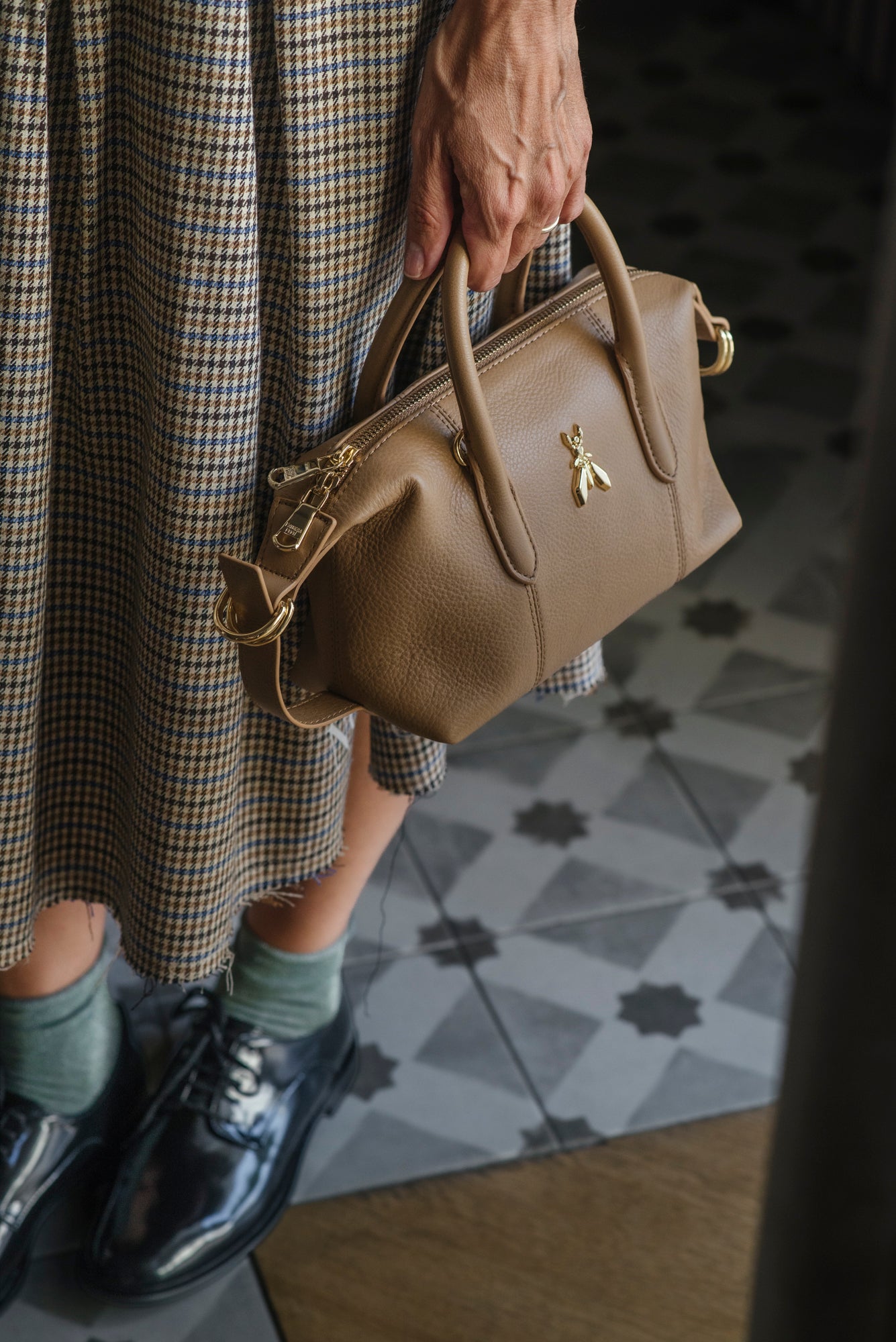 Borsa bauletto piccola Deep Camel