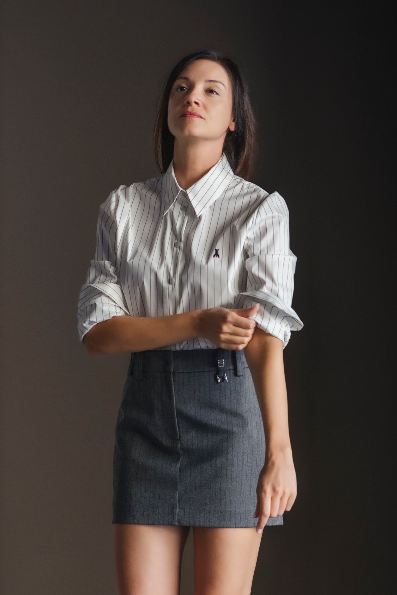 Camicia gessata taglio maschile