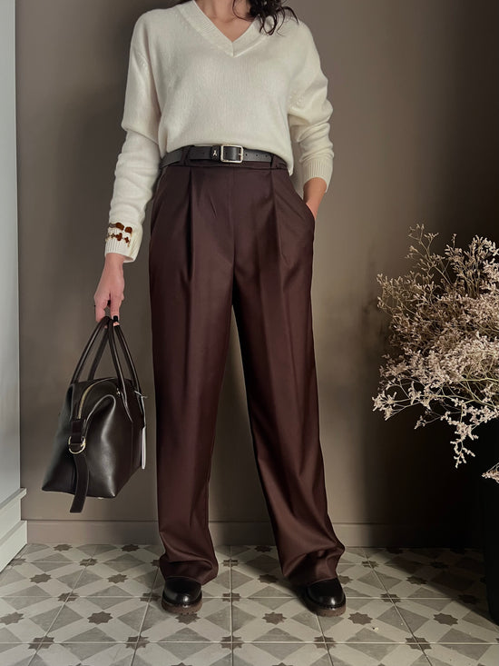 Pantalone a palazzo city chic fondente