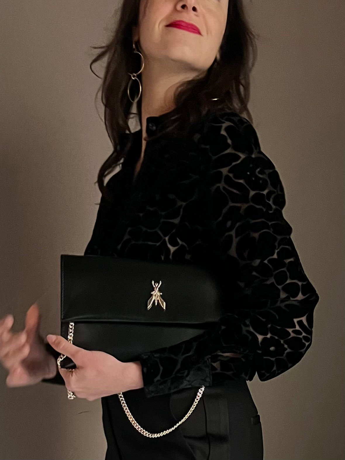 Camicia a body in velluto flocking