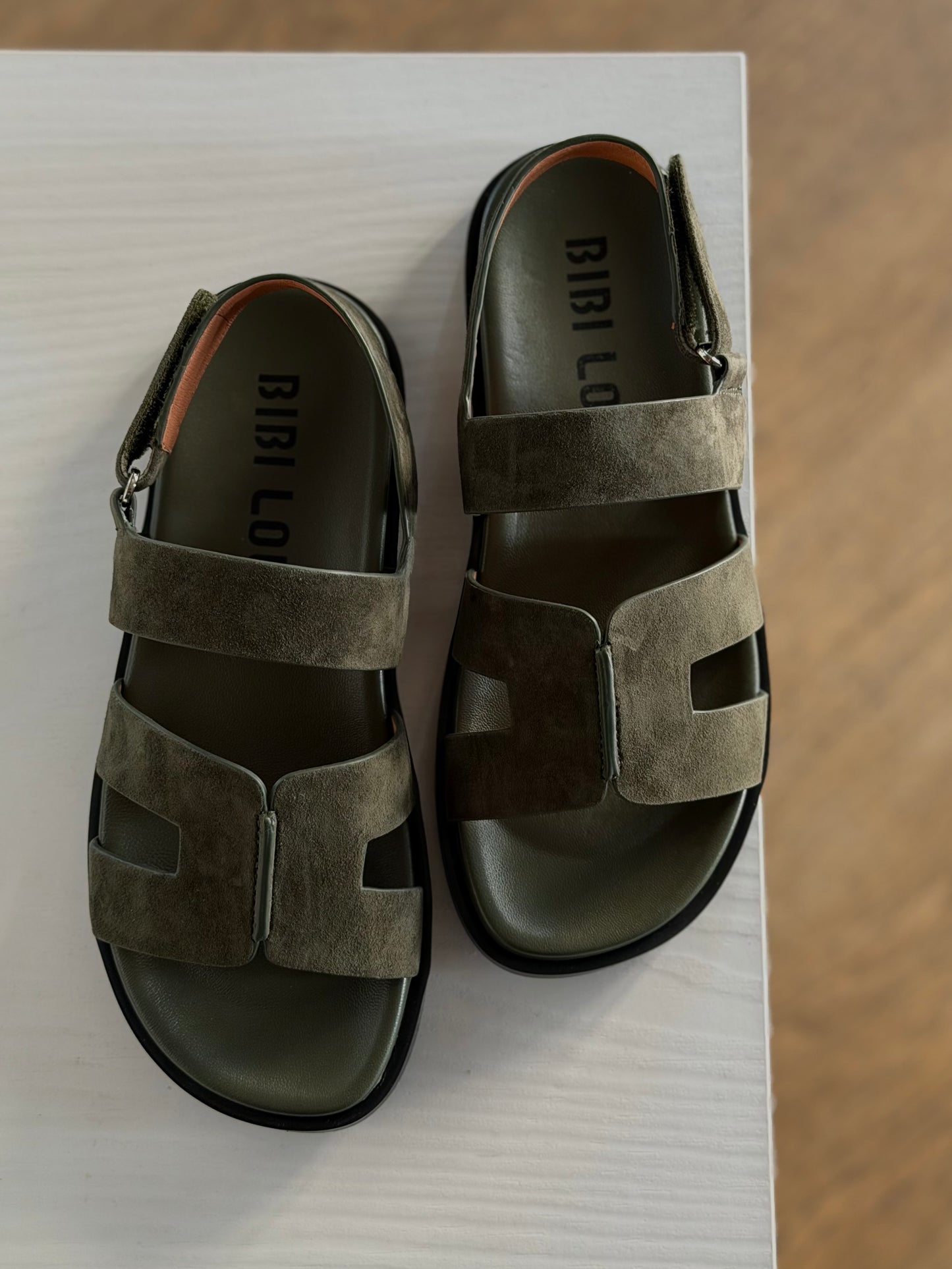 Sandalo Bibi Lou in Suede - Verde Kaki