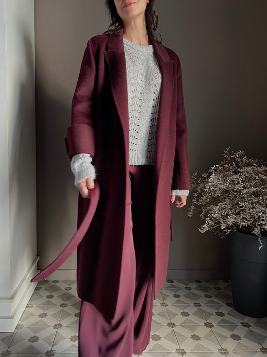 Cappotto a vestaglia in pura lana