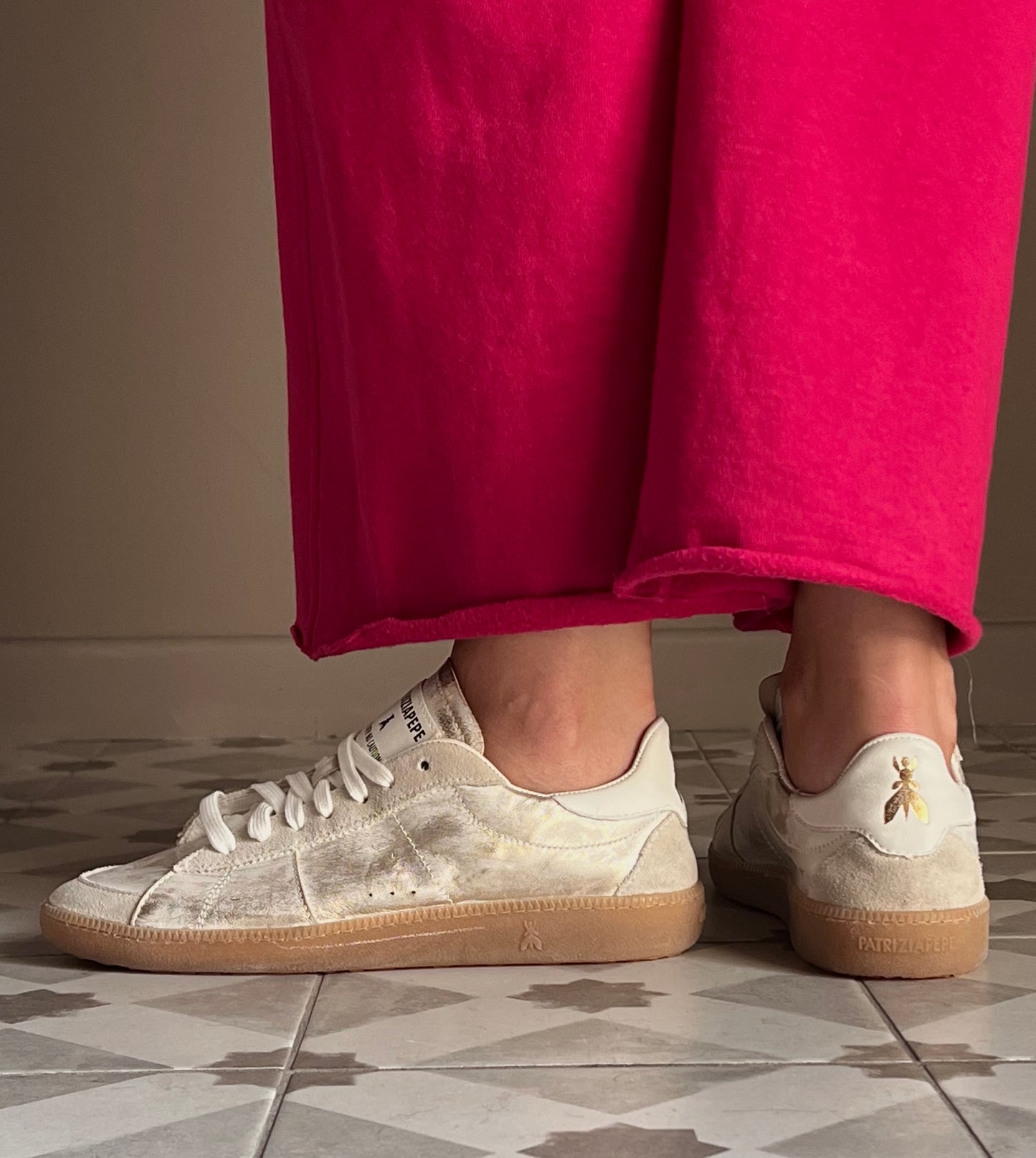 Sneakers in nappa sfumata Gold