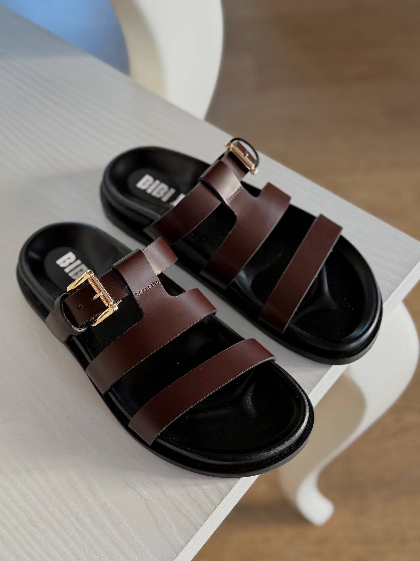 Sandalo Minimal  Urban in Pelle Dark Brown