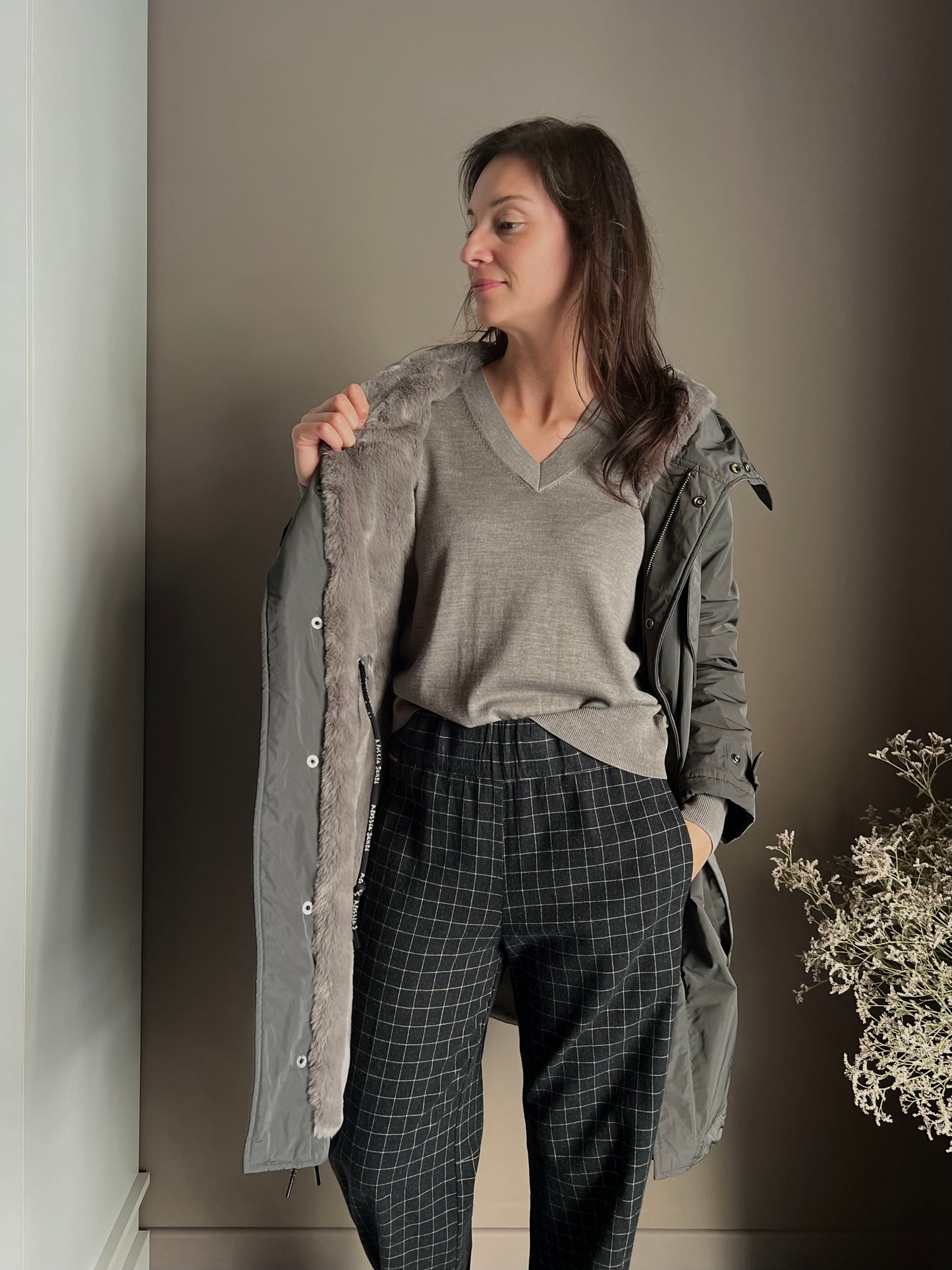 Giubbotto Parka imbottito con fodera in ecopelliccia