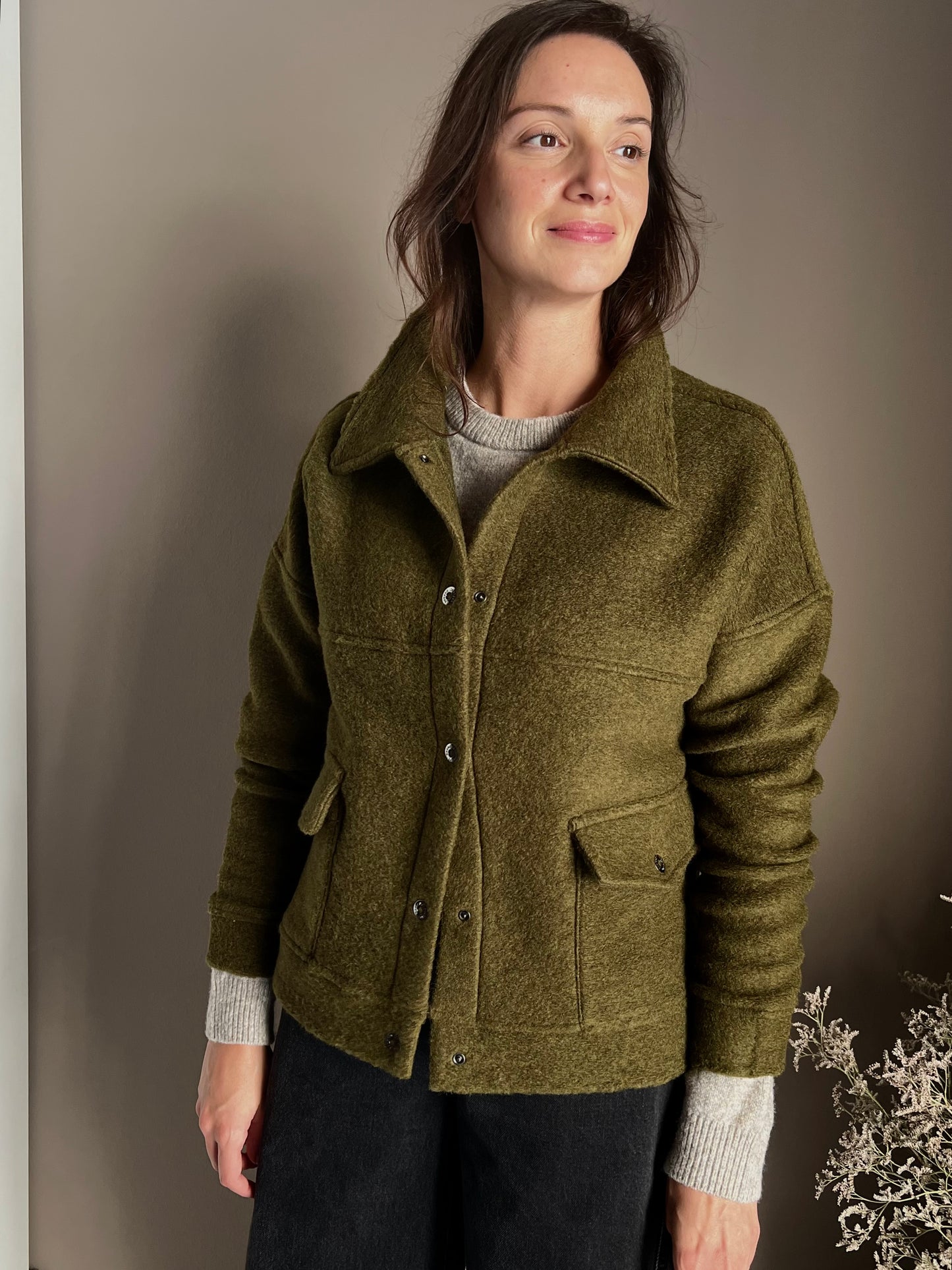 Giacca in lana cotta verde Noumeno Concept
