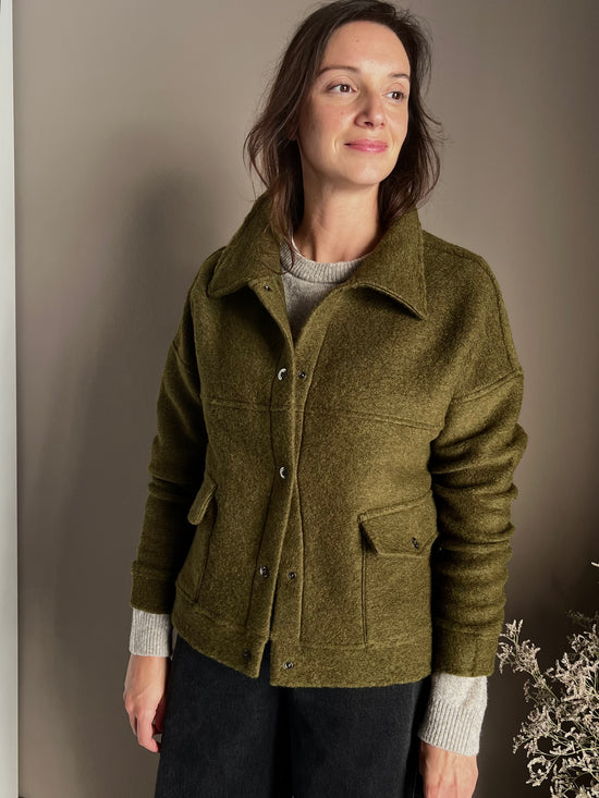 Giacca in lana cotta verde Noumeno Concept