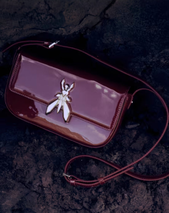 Borsa a spalla Fly in pelle verniciata