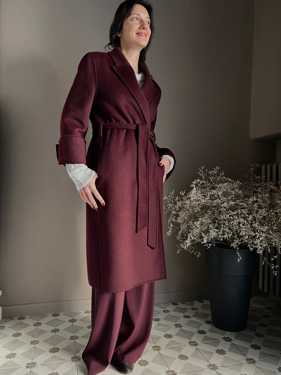 Cappotto a vestaglia in pura lana