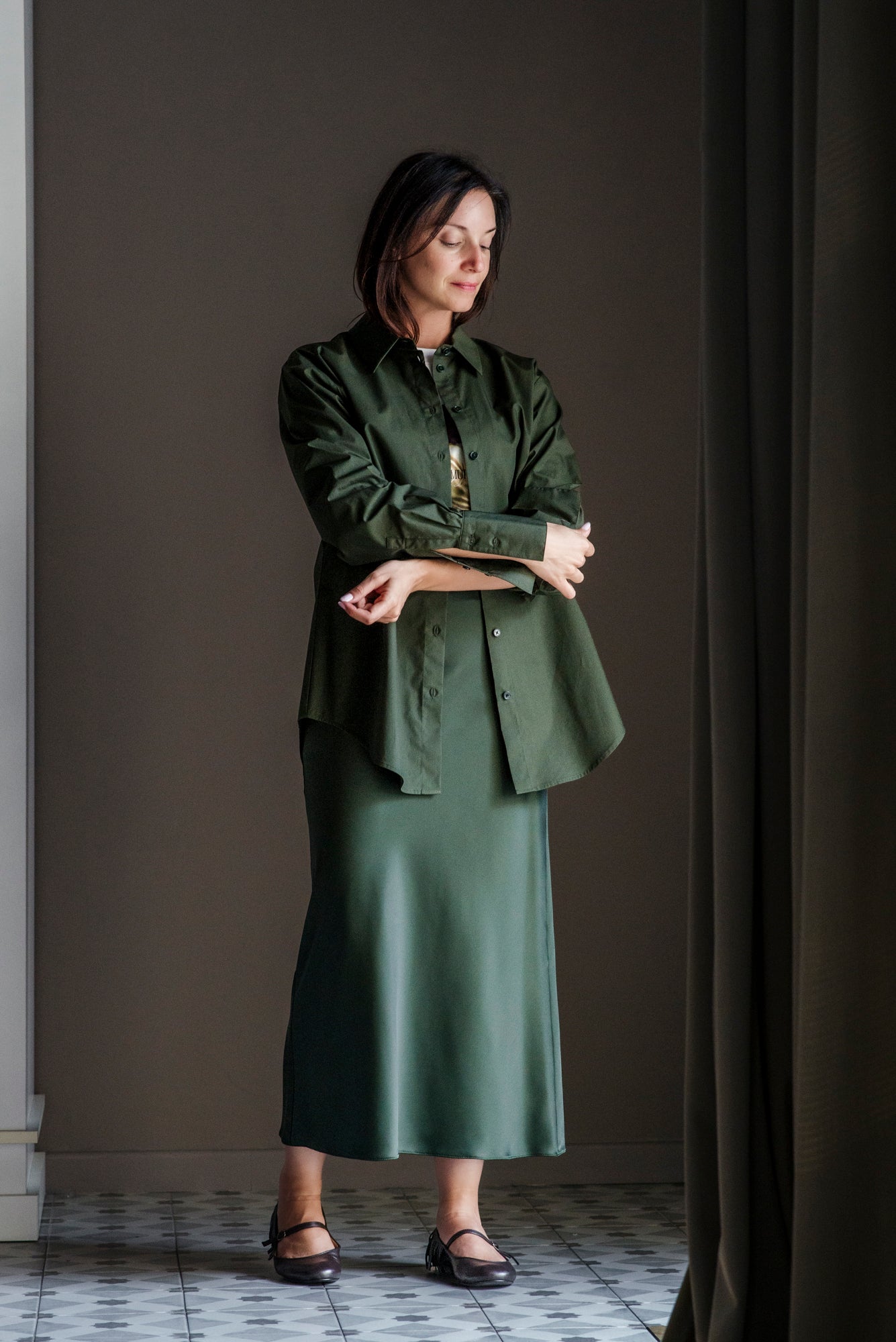 Camicia Patrizia Pepe Verde in Cotone
