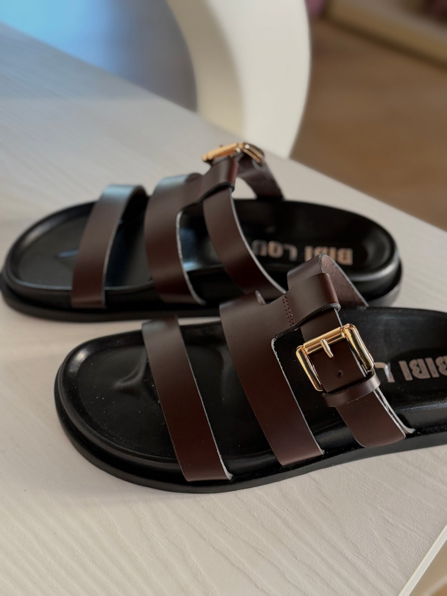 Sandalo Minimal  Urban in Pelle Dark Brown