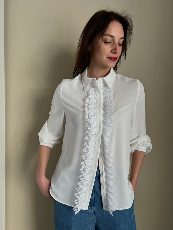 Camicia in georgette con rouches