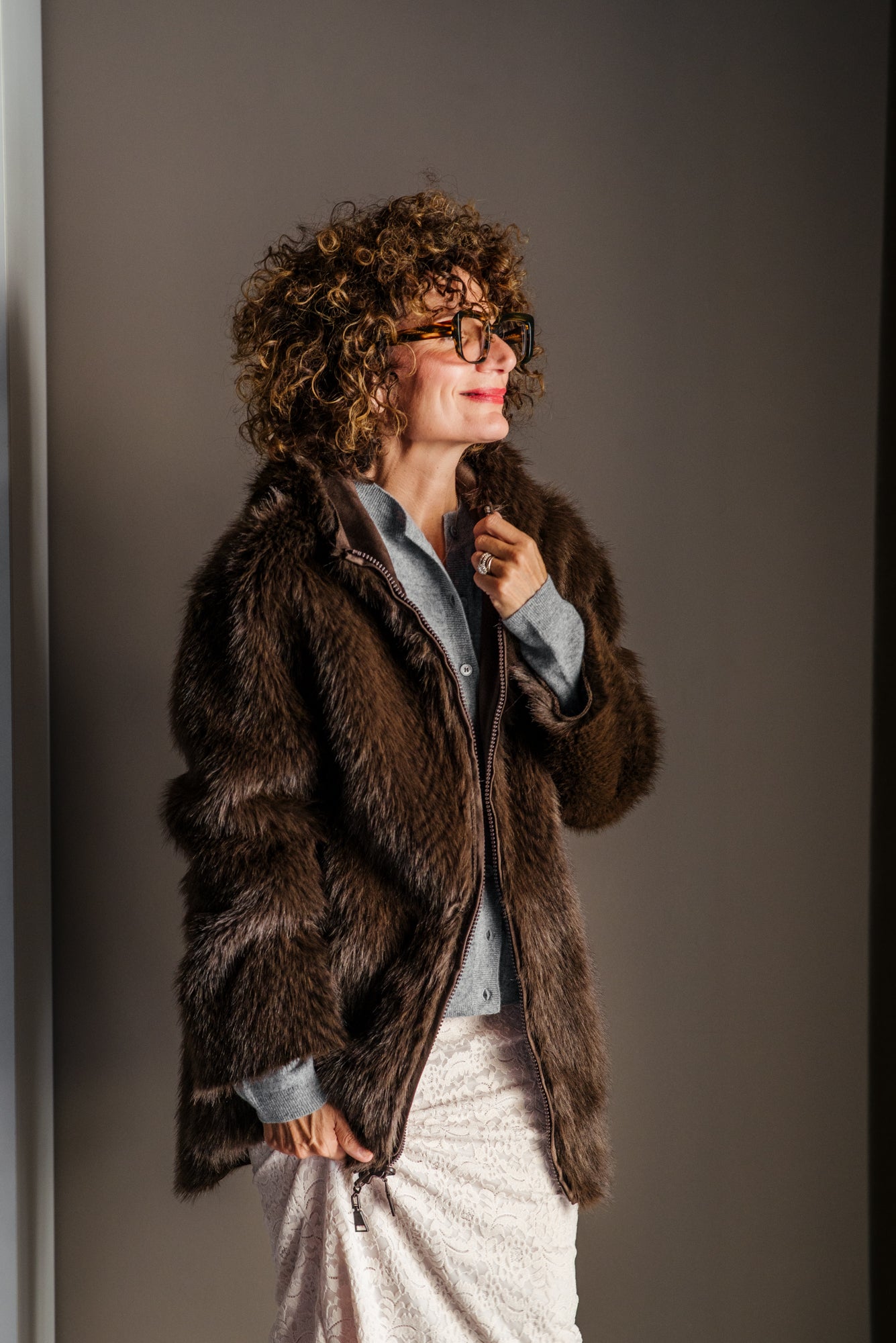 Ecofur con cappuccio reversibile