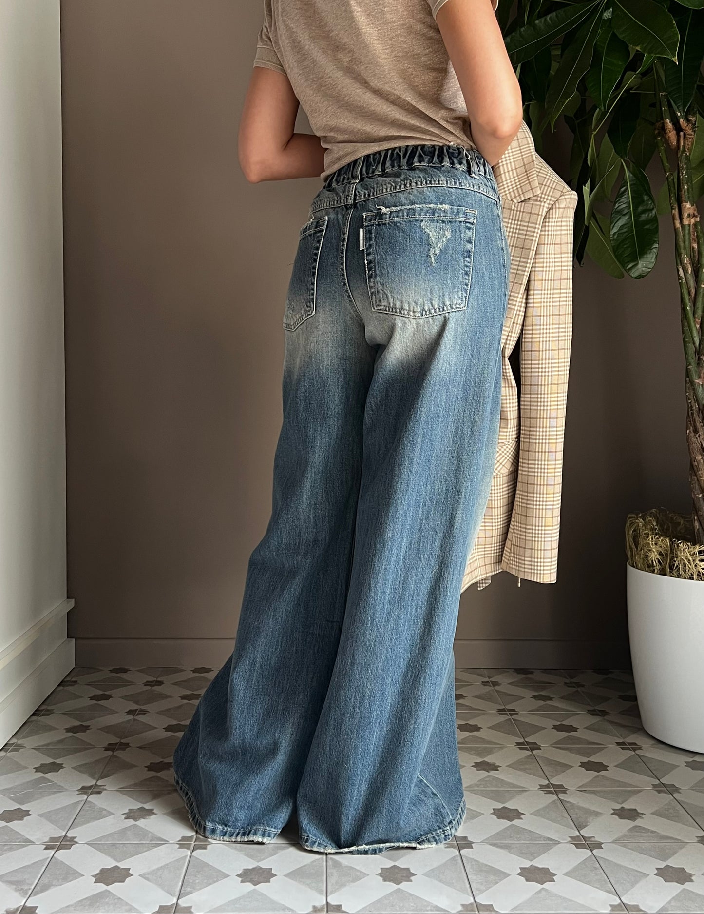 Pantalone in denim So Allure con elastico