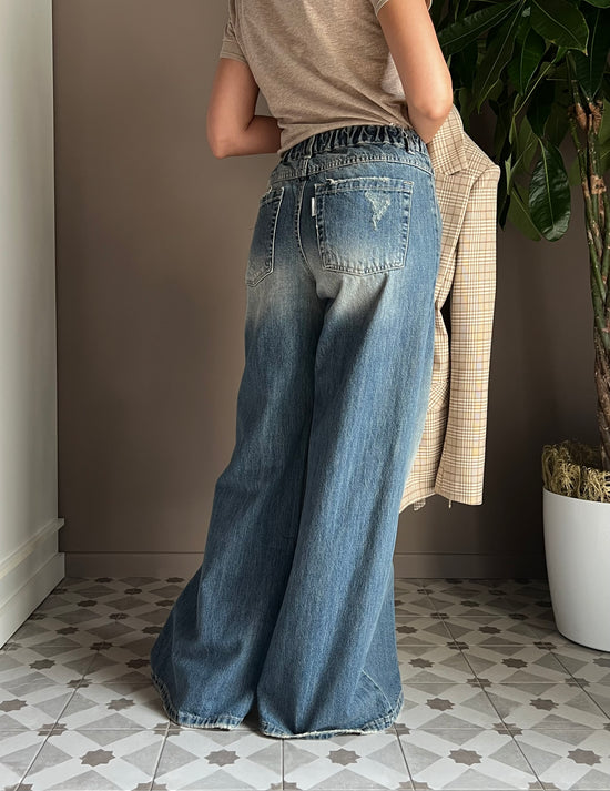 Pantalone in denim So Allure con elastico