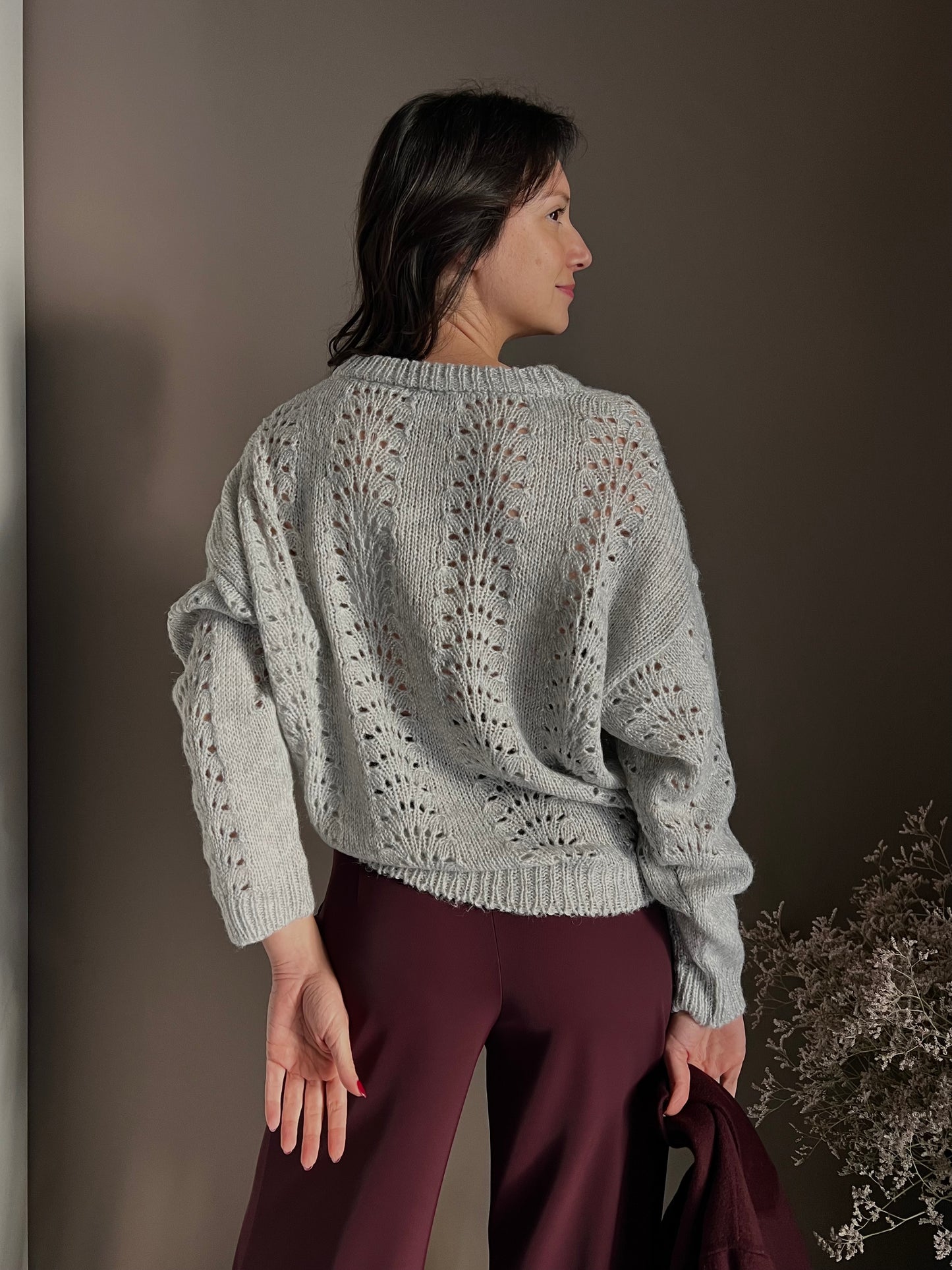 Maglia So Allure con lavorazione a traforo grigio