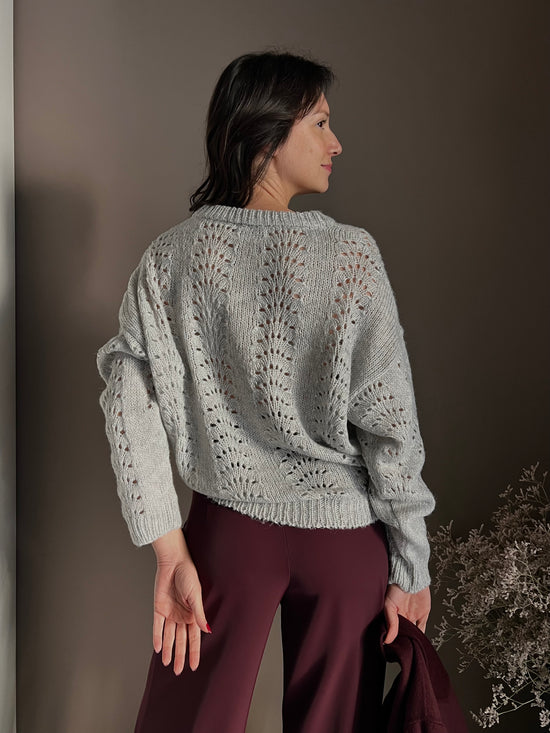 Maglia So Allure con lavorazione a traforo grigio