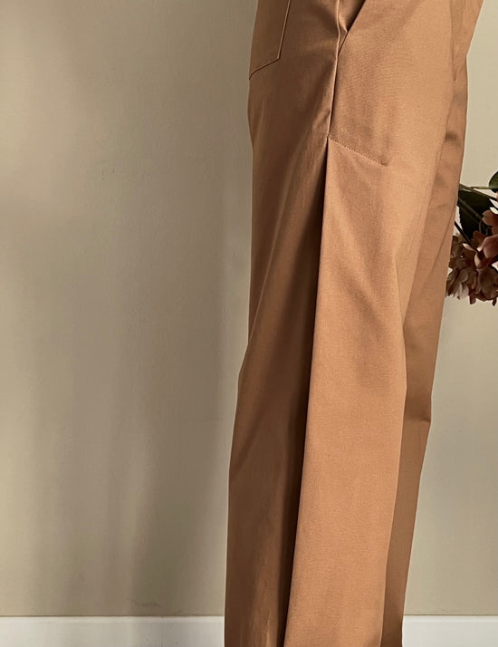 Pantalone alla caviglia in gabardine di cotone