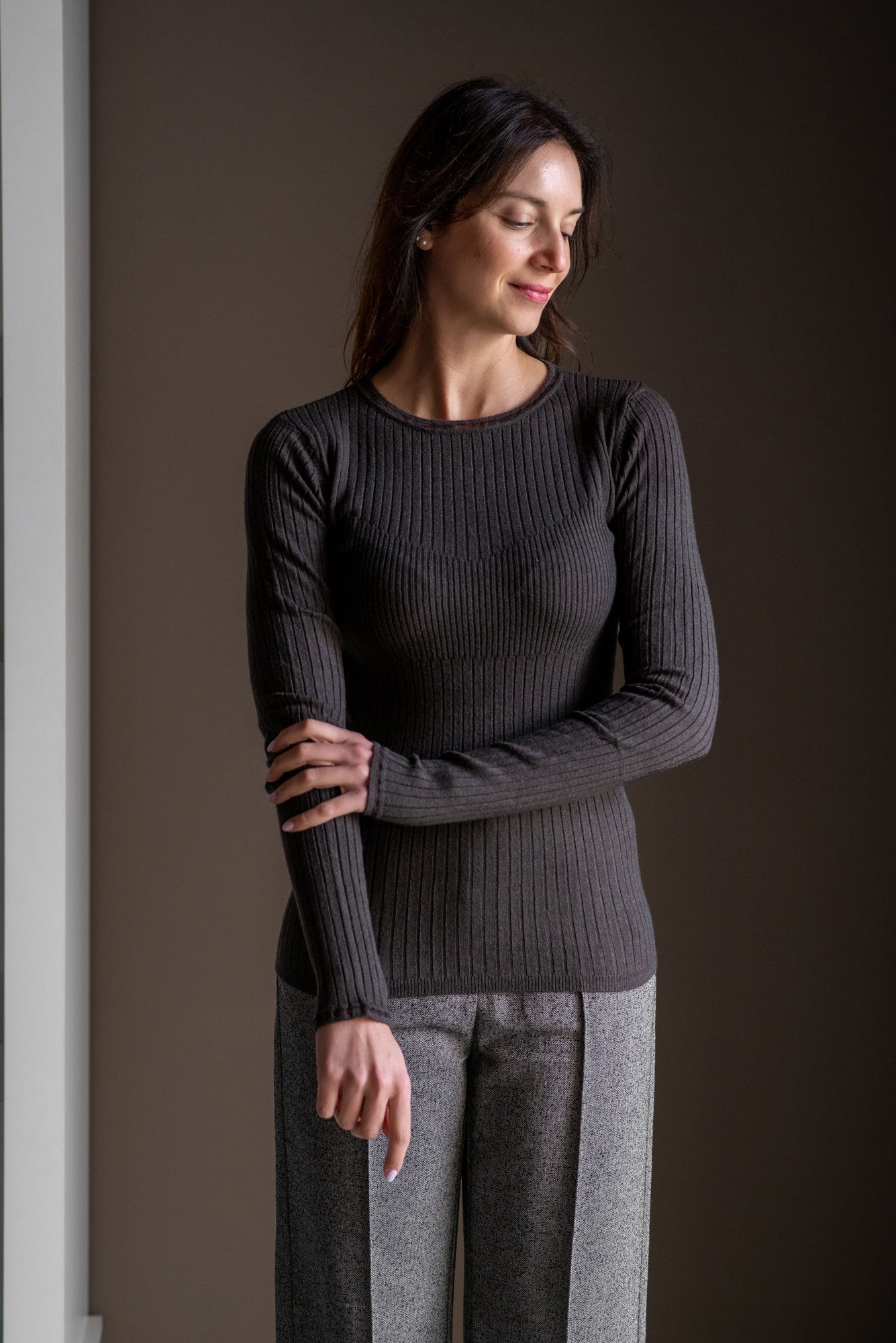 Maglia a costine Marrone-Patrizia Pepe