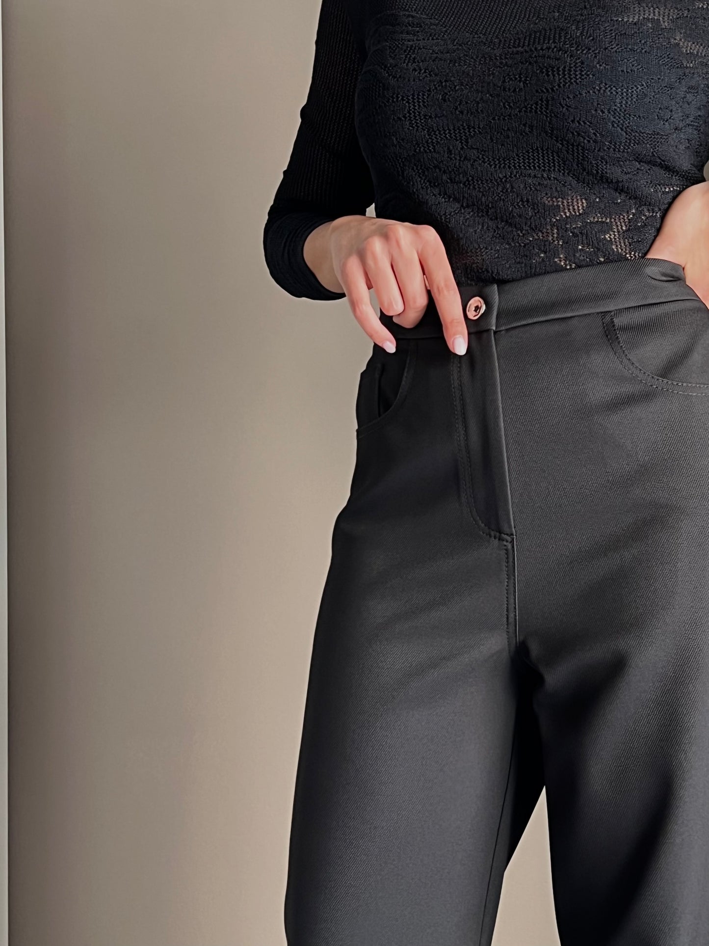 Pantalone palazzo effetto jeans