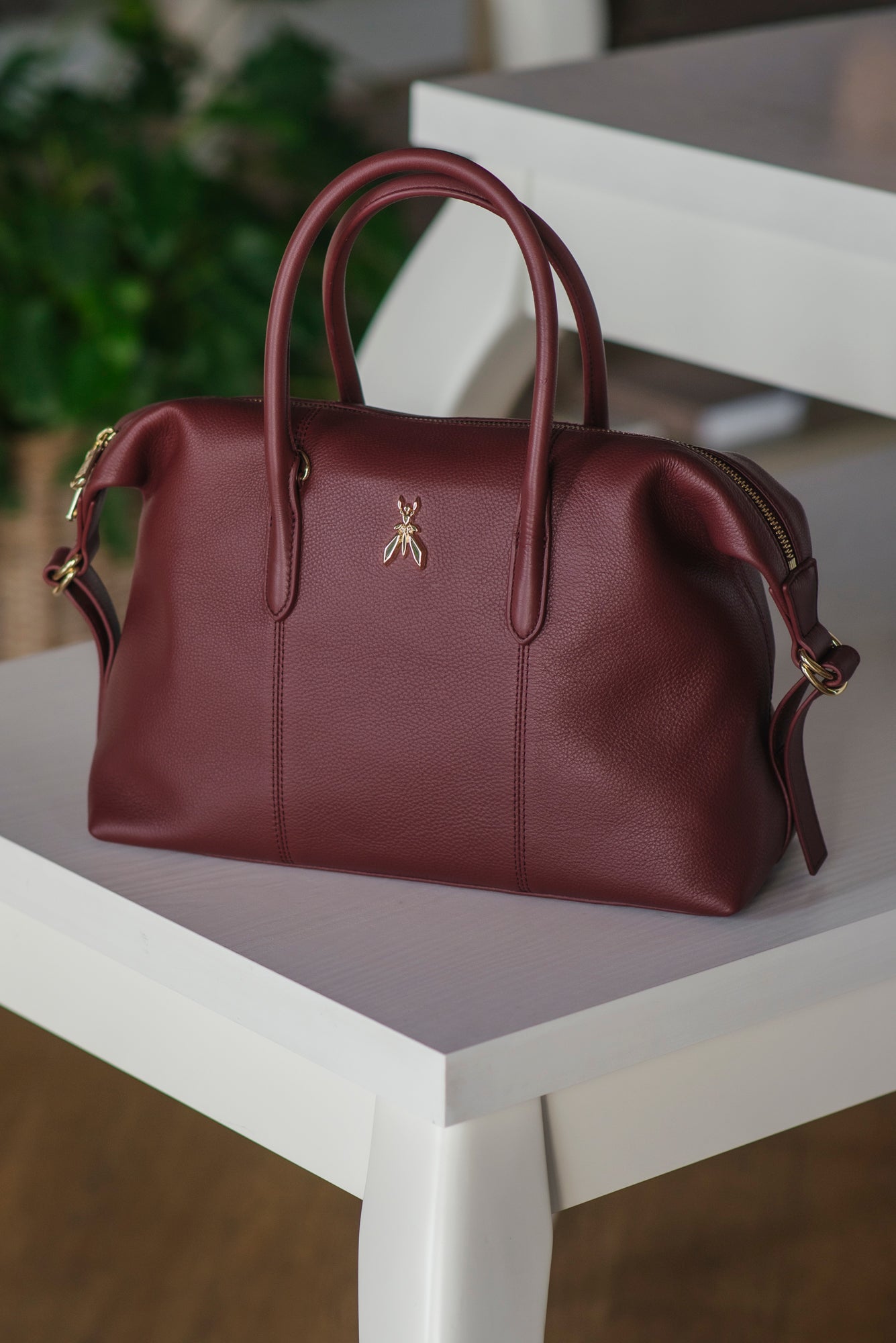 Borsa a bauletto in pelle Brown