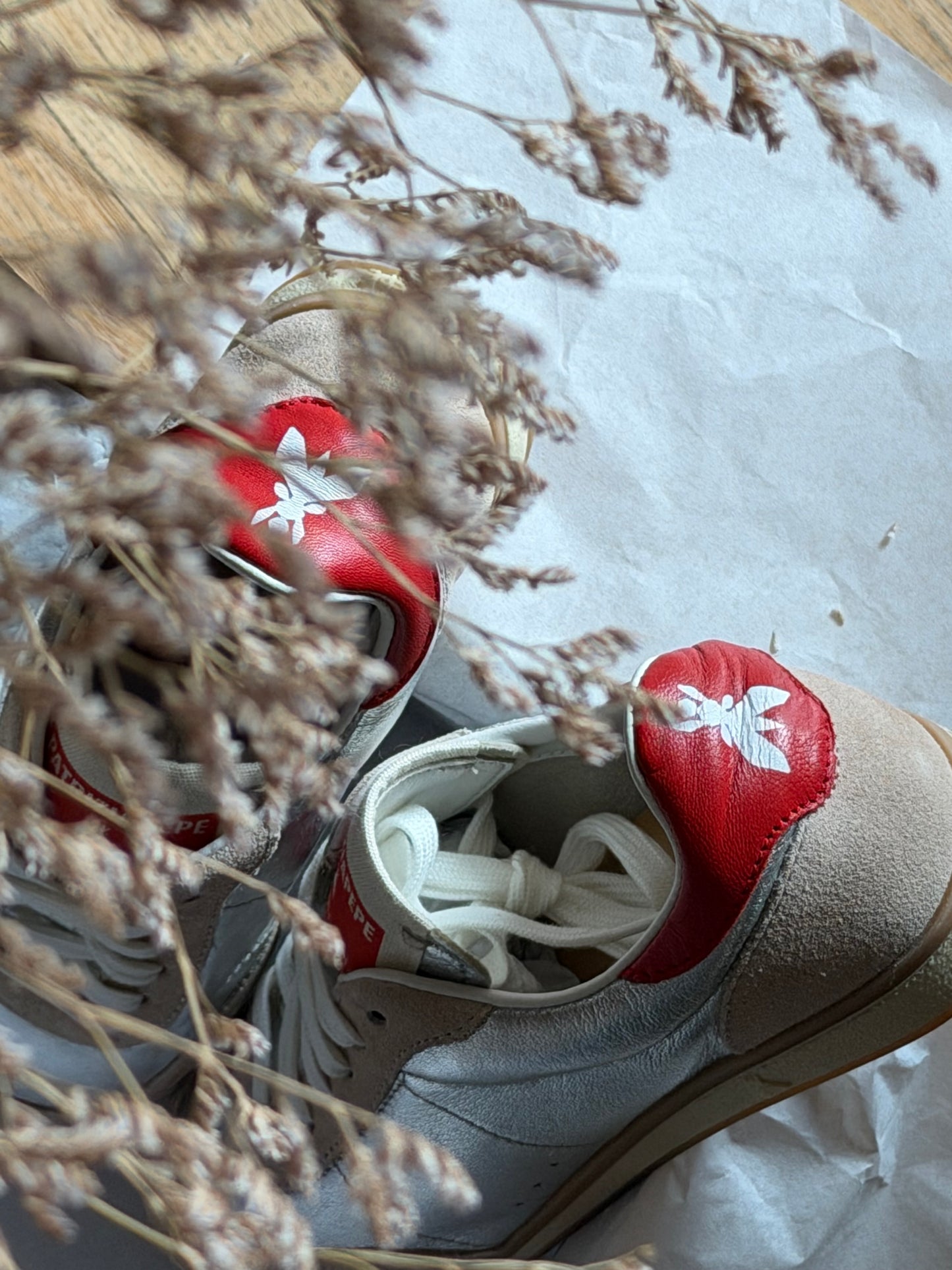 Running Skin Sneakers Silver e Red