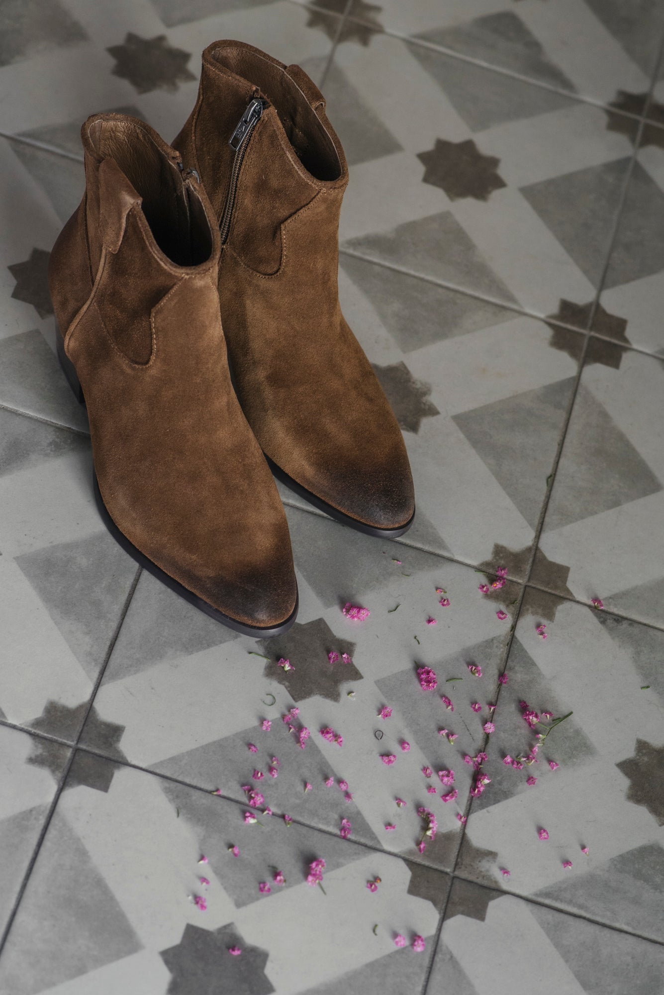 Stivaletto texano suede Mink