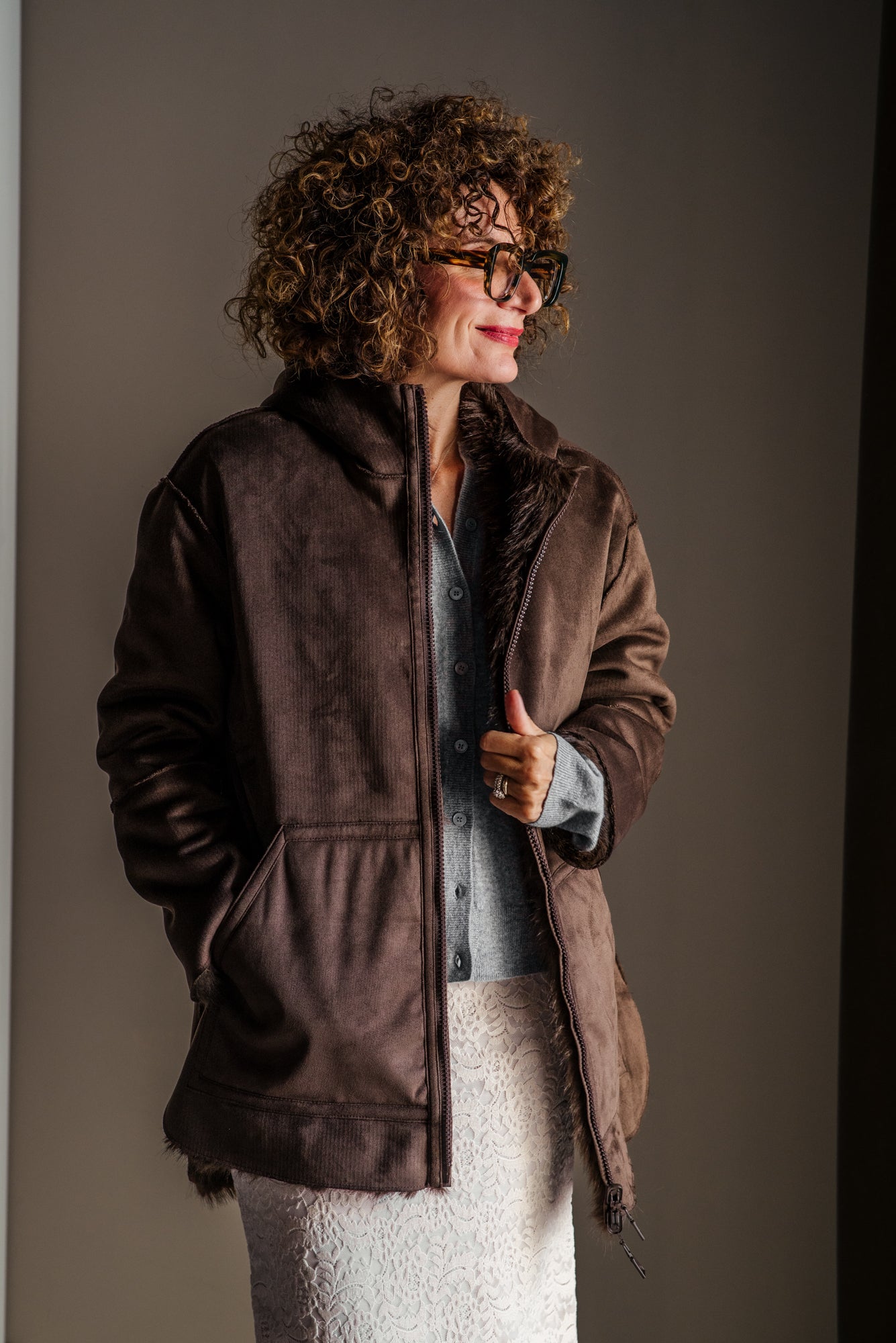 Ecofur con cappuccio reversibile